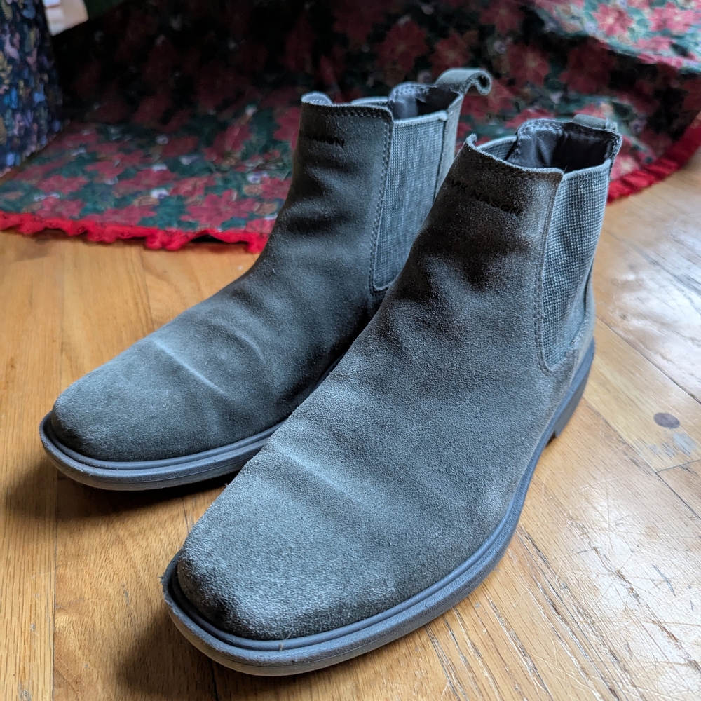 Men's Mark Nason Gray Suede Chelsea Boots